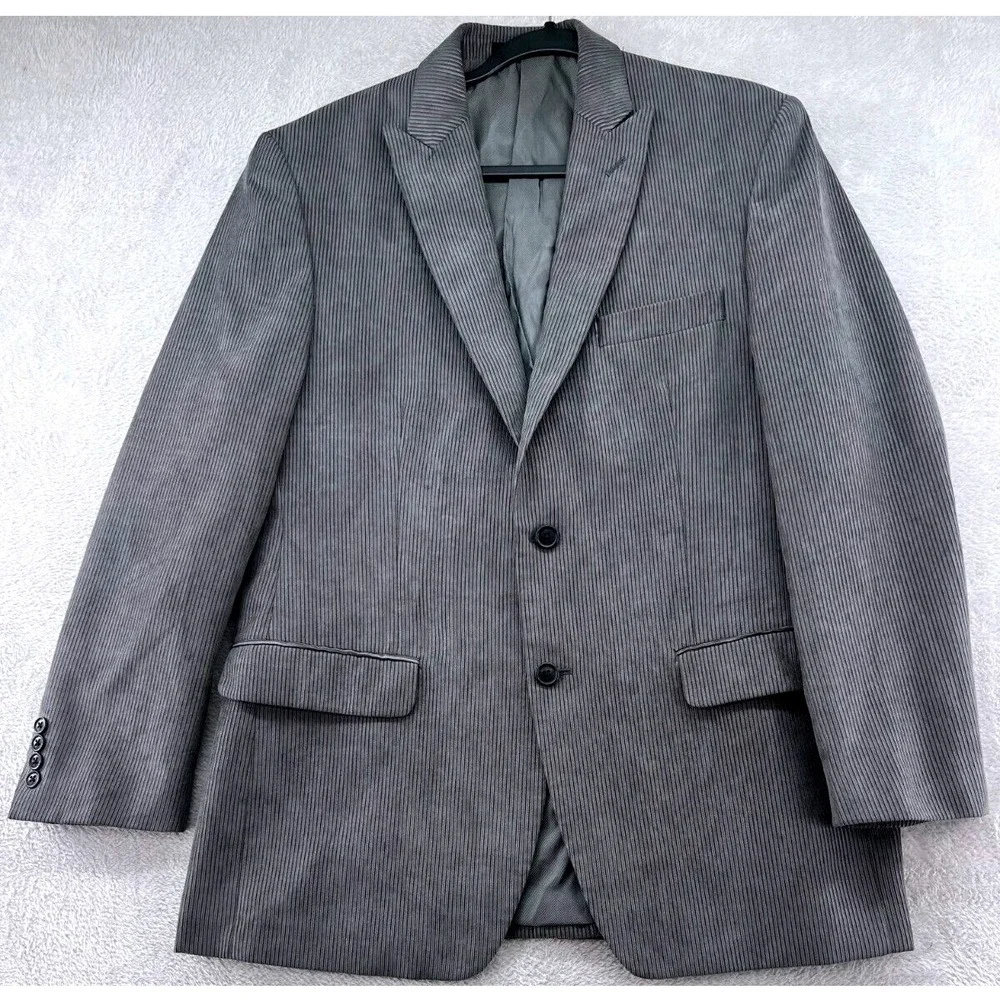 Calvin Klein Sport Coat Mens 40R Gray Corduroy Two Button Blazer